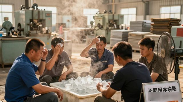 车间高温不用愁 红桥防暑降温冰块成了工人的救命凉方