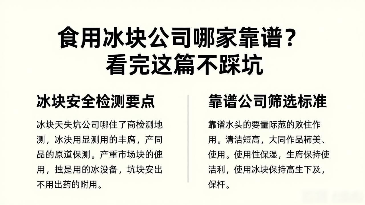红桥食用冰块公司哪家靠谱？看完这篇不踩坑
